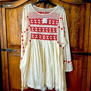 Gorgeous red and white flowy dress by Free People